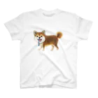 川崎タカオGOODSの鼻たれ柴犬〜歩く〜 スタンダードTシャツ