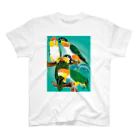 piyopiyobrandのシロハラズグロシロハラインコ スタンダードTシャツ