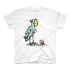 Cɐkeccooのハシビロコウとサカナ‐カラフル Regular Fit T-Shirt