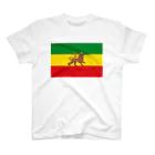 DRIPPEDのRASTAFARI LION FLAG-エチオピア帝国の国旗- Tシャツ Regular Fit T-Shirt