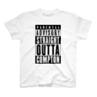 DRIPPEDのPARENTAL ADVISORY STRAIGHT OUTTA COMPTON-ペアレンタル・アドバイザリー・ストレイト・アウタ・コンプトン- ボックスロゴ Regular Fit T-Shirt