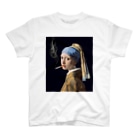 DRIPPEDのくわえタバコの少女 咥えタバコの少女-真珠の耳飾りの少女- Regular Fit T-Shirt