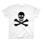 DRIPPEDの海賊旗スカル-Jolly Roger サミュエル・ベラミーの海賊旗-黒ロゴ スタンダードTシャツ