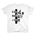 Aichasoのモノクロピエロ KENMENJIN スタンダードTシャツ