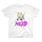 マクマク屋のお絵かきのネコのNEKO！（文字入り） スタンダードTシャツ