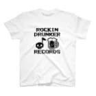 dis_cordのROCKINDRUNKERRECORDSロゴ ブラック Regular Fit T-Shirt