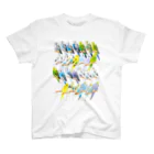 piyopiyobrandのセキセイインコいろいろ スタンダードTシャツ