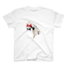 sugarhighのRIBBON CAT のけぞりハチワレキャット スタンダードTシャツ