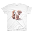 Momojiの犬画のプードル8 スタンダードTシャツ