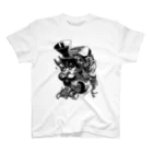 白黒灰脂オリジナルイラストグッズSHOP『熊猫動物園』の【ROCKOLOID SAULUS】type-VOCALIST スタンダードTシャツ