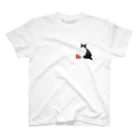 ひげ猫マリオの赤い花と猫山さん スタンダードTシャツ