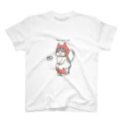 ほっかむねこ屋（アトリエほっかむ）のトイレねこ　桃色 スタンダードTシャツ