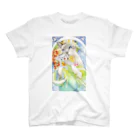  藤ねこりえ/ 𝙁𝙐𝙅𝙄𝙣𝙚𝙘𝙤𝙧𝙞𝙚のFlower  cat 花猫 スタンダードTシャツ