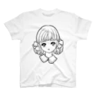 おまけ星のモノクロリボンの女の子 スタンダードTシャツ