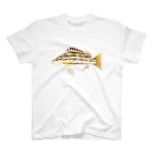 【魚類】おさかなちゃん☆図鑑の【魚類】シマイサキちゃん☆縞鶏魚 スタンダードTシャツ