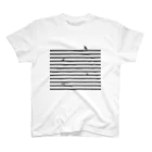 さかたようこ / サメ画家のサメサメボーダー | Black | Regular Fit T-Shirt