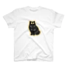 こどもはみがきの目以外も光る猫 スタンダードTシャツ