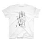 wnasnwの「左手の手相図」 Palmistry chart of left hand スタンダードTシャツ