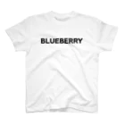 TOKYO LOGOSHOP 東京ロゴショップのBLUEBERRY-ブルーベリー- Sans-Serif黒ロゴ Regular Fit T-Shirt