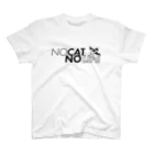 ECOGRAPHIX STOREのNO CAT, NO LIFE (Black) Regular Fit T-Shirt