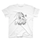 neko*neko*の猫と女の子 1 黒 スタンダードTシャツ