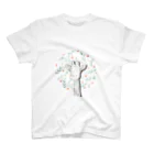 stica patterns.のお花を背負ったきりんちゃん スタンダードTシャツ