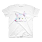 Crazy❤︎for Maincoon 猫🐈‍⬛Love メインクーンに夢中のホワイト　メインクーン　オッドアイ Regular Fit T-Shirt