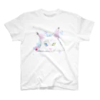 Crazy❤︎for Maincoon 猫🐈‍⬛Love メインクーンに夢中のホワイト　メインクーン　オッドアイ スタンダードTシャツ