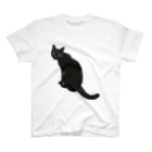 猫とやっし～ぃのアレコレの振り向く黒猫 スタンダードTシャツ