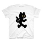 嶌星堂の飛び出し坊や猫 黒猫 スタンダードTシャツ