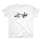 ビューン ワークスのグレー猫ちぃ　ロシア語デザイン T-Shirt