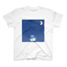 neco7tu(ねこなつ)のクジラくんと星空 スタンダードTシャツ