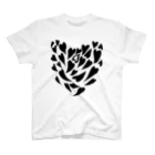 魚好きあつまれ！#かまととちゃん　#かまぼこママのblack heart ブラック　ハート スタンダードTシャツ