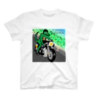 alligator_artのバイクに乗る鰐 スタンダードTシャツ