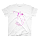 RANA D'OROの目つぶって描いたネコ スタンダードTシャツ