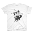 シロクマ商店のロデオクマ-モノクロ Regular Fit T-Shirt