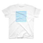 sorry,の手書きのボーダー（ドットブルー） スタンダードTシャツ