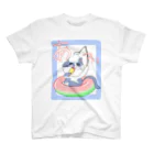 ゆうひのおみせの暑さに耐えるネコ スタンダードTシャツ