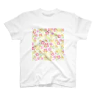 またたび工房のふっくら散歩と桜のクッション スタンダードTシャツ