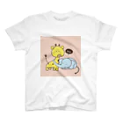 ももひらのBabymals きりん×ぞう スタンダードTシャツ