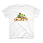 ハナドリカ SUZURI店のきつねうどん スタンダードTシャツ