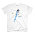 LittleLoroのPEGA AZUL 0500 オナガは尾長でサックスブルー スタンダードTシャツ