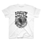 Y's Ink Works Official Shop at suzuriのRising sun Crow (Black Print) Regular Fit T-Shirt