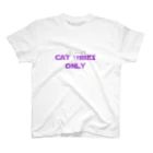 BlackbirdのCAT VIBES ONLY purple for people スタンダードTシャツ