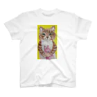 aomanecoのうさちゃんと一緒ねこ スタンダードTシャツ