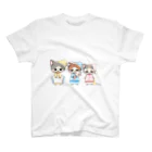 ねことおひるねの【ねむver】いい夢みてね スタンダードTシャツ