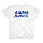 SAUNA JUNKIES | サウナジャンキーズのメルティー・ロゴ(トランスカラー/白) Regular Fit T-Shirt