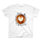 Prism coffee beanの【Lady's sweet coffee】ラテアート メッセージハート / With accessories スタンダードTシャツ