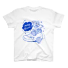 Hitotsuki Designのカラーが選べる/Twin pigs (プリント:Blue） Regular Fit T-Shirt