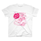 Hitotsuki Designのカラーが選べる/Twin pigs (プリント:Pink） スタンダードTシャツ